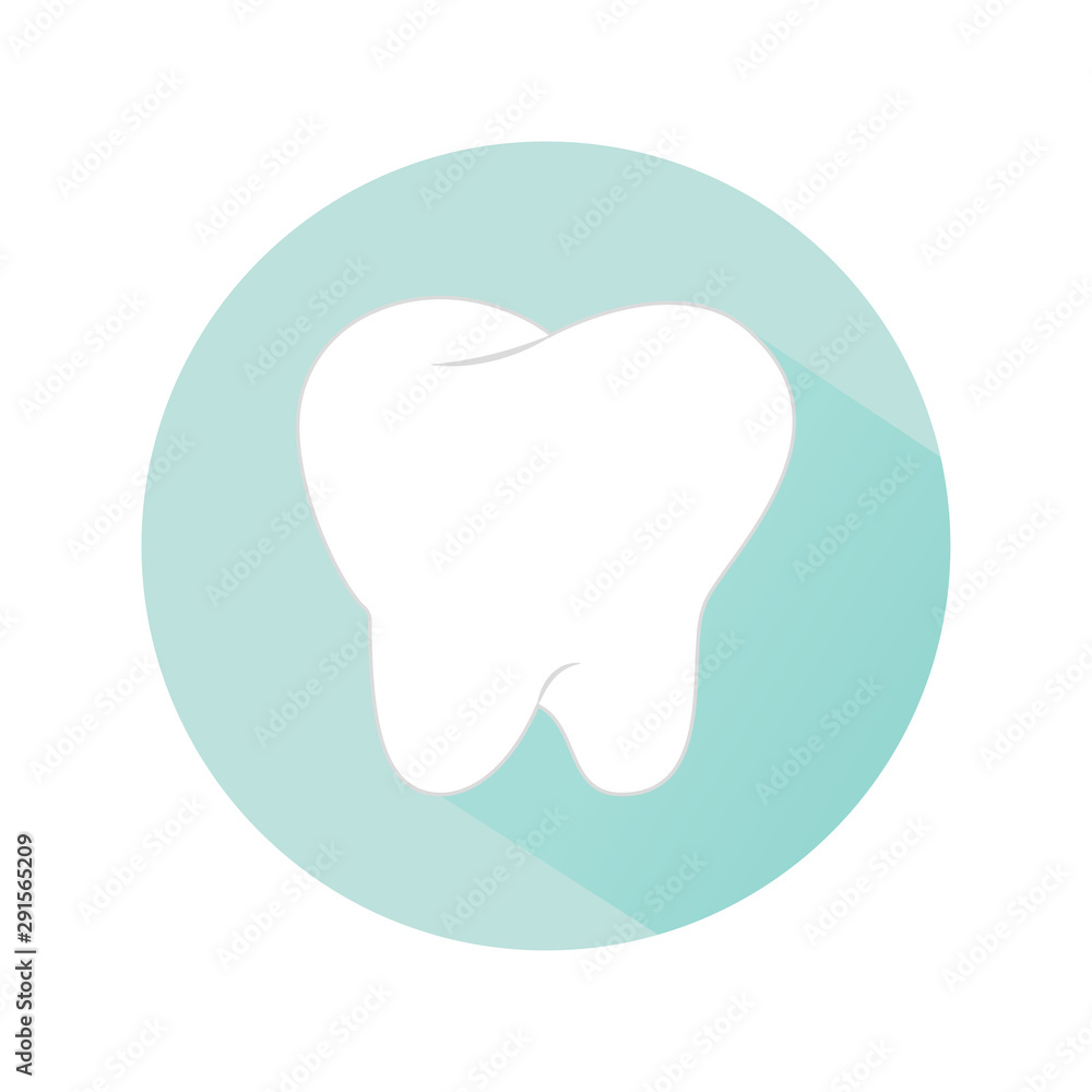 Tooth icon isolated on white background. Medical concept. Dental care. Vector flat design Tooth icon isolated on white background. Medical concept. Dental care. Vector flat design