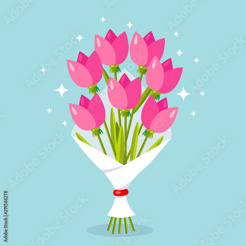 Flower bouquet isolated on background. Bunch of roses, petal of ...