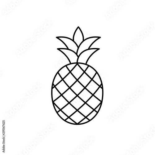 pineapple icon. black vector sign