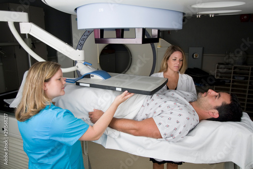 Man Receiving Radiotherapy Treatments for Prostate Cancer photo