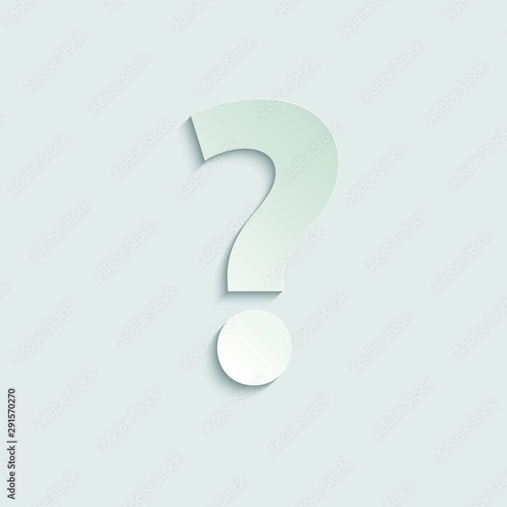 Question icon. Help icon. paper icon with shadow Question icon. Help icon. paper icon with shadow