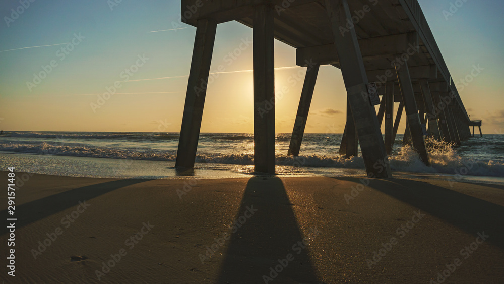 Atlantic Ocean Morning Sunrise at Pier