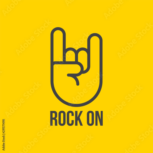 Rock On Concert Gig Hand Gesture Sign Icon. Vector illustration