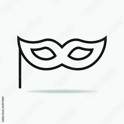 mask icon, thin line vector illustration