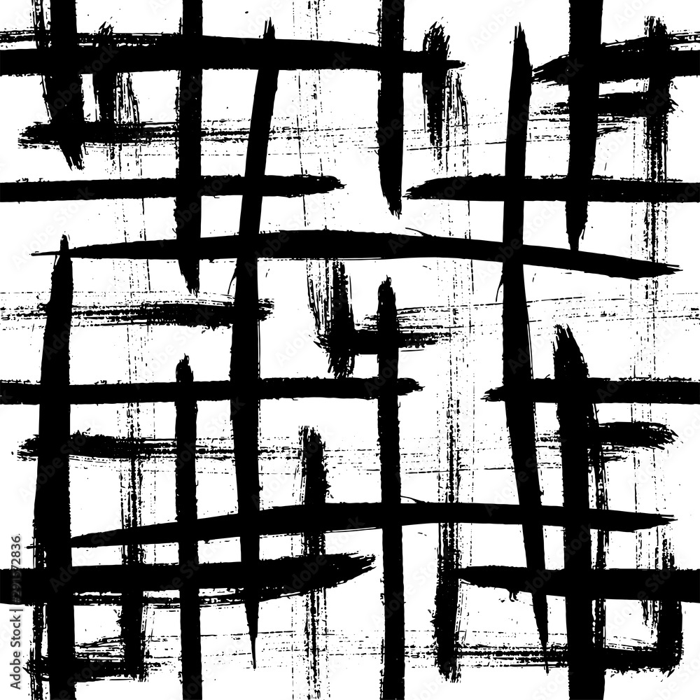 Vector Abstract black brush curl. Black and white engraved ink art. Seamless background pattern. Vector Abstract black brush curl. Black and white engraved ink art. Seamless background pattern.
