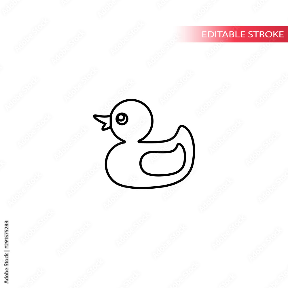 Duckling toy thin line vector icon. Little rubber duck outline symbol. Duckling toy thin line vector icon. Little rubber duck outline symbol.