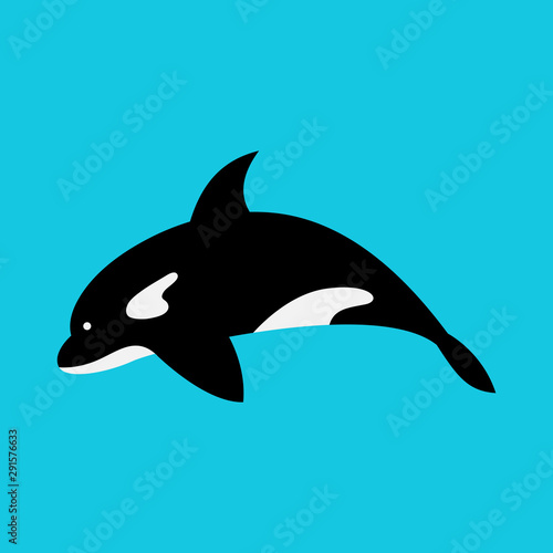 Killer Whale dolphins from Antarctica jumping Mascot Cartoon Vector