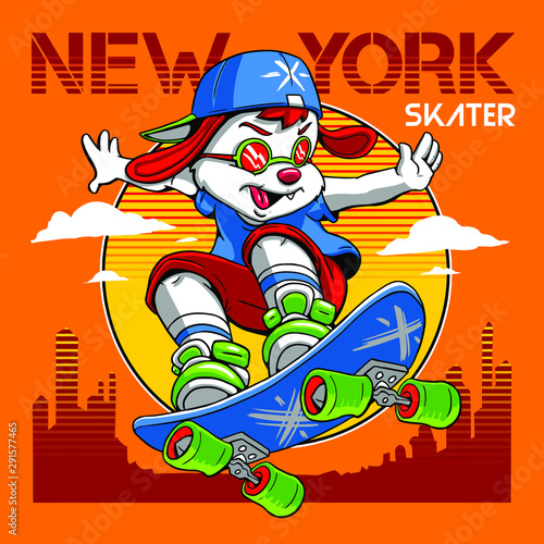 cartoon skater illustration 