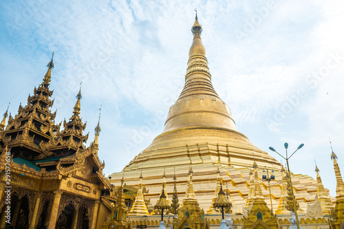 golden pagoda of shwedagon at yangon, myanmar