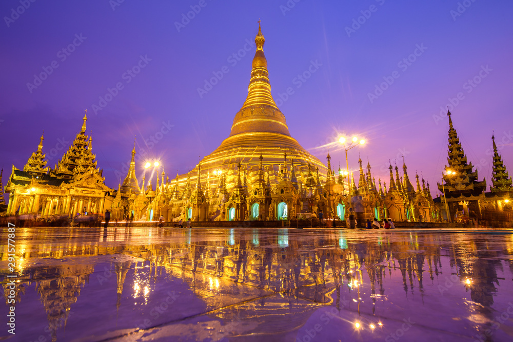 Amazing Sunrise At Shwedagon Pagoda In Yangon Myanmar Stock Photo Amazing Sunrise At Shwedagon Pagoda In Yangon Myanmar Stock Photo