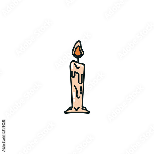 paraffin candle halloween isolated icon