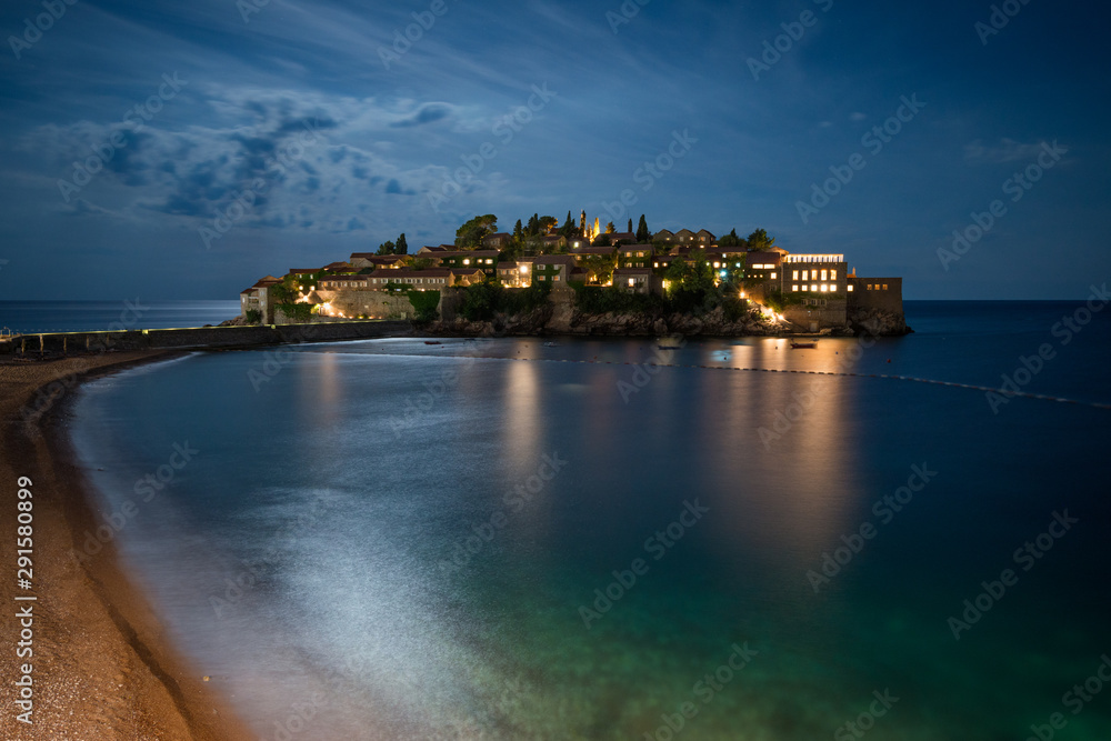 Twilight in Sveti Stefan Twilight in Sveti Stefan