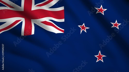 Wallpaper Mural New Zealand flag Motion video waving in wind. Flag Closeup 1080p HD  footage Torontodigital.ca