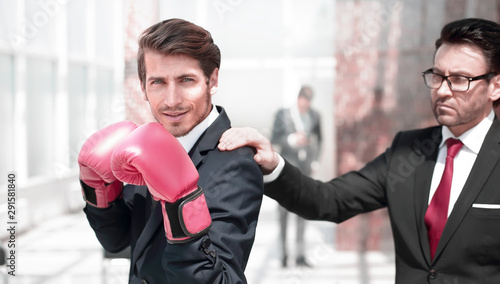 lawyer in Boxing gloves and his supervisor © ASDF