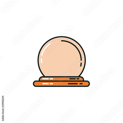 halloween witch crystal ball flat style icon