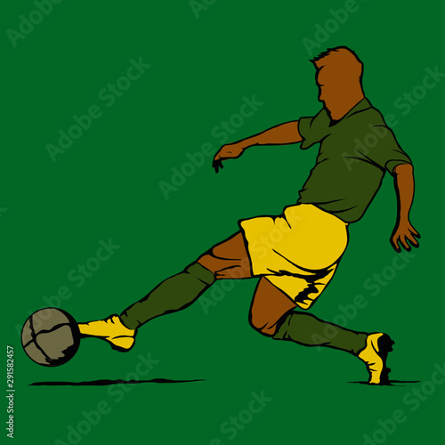 Vector soccer player made from sketch