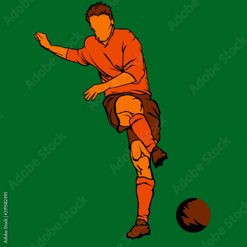 Vector soccer player made from sketch
