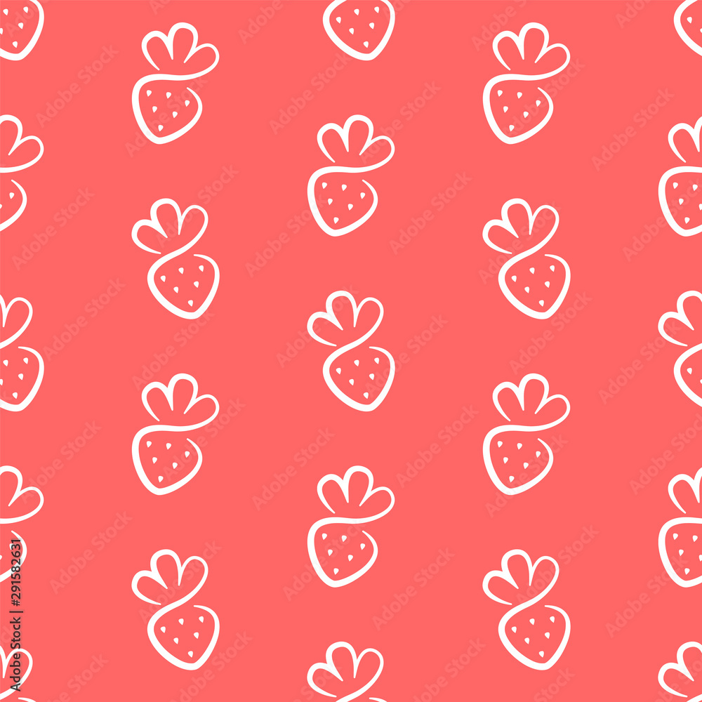 Strawberry icon seamless pattern