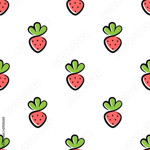 Small strawberry seamless pattern