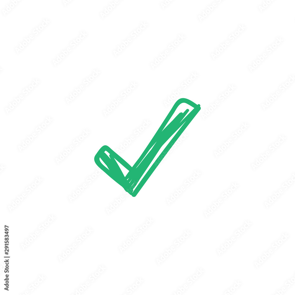Tick check mark icon. Hand drawn doodle vector. Tick check mark icon. Hand drawn doodle vector.