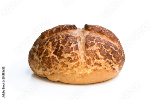 Tiger bread isolated on white