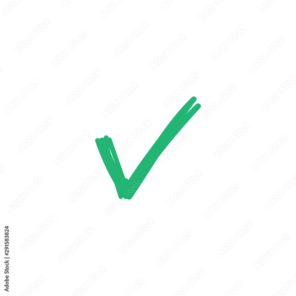 Tick check mark icon. Hand drawn doodle vector. Tick check mark icon. Hand drawn doodle vector.