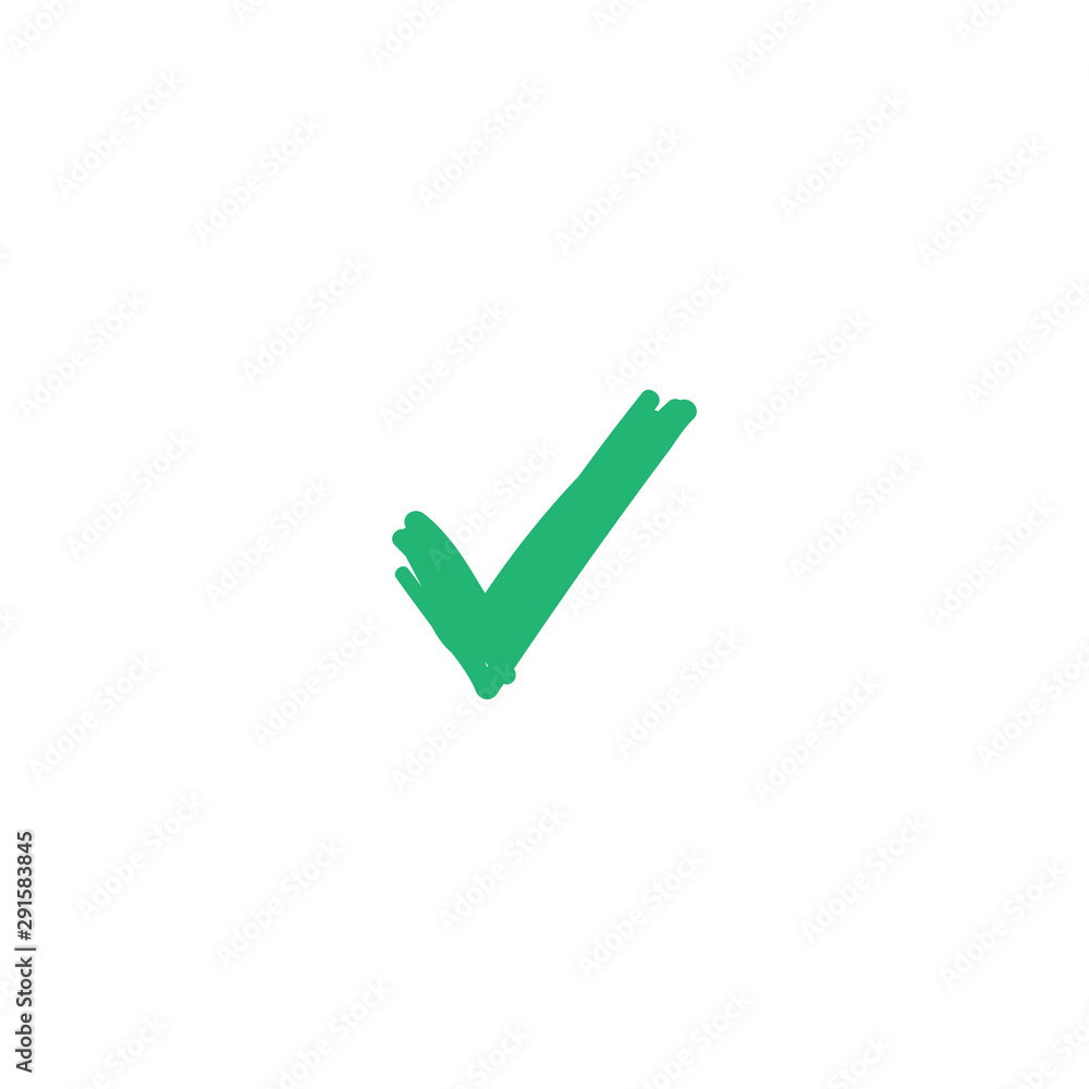 Tick check mark icon. Hand drawn doodle vector. Tick check mark icon. Hand drawn doodle vector.