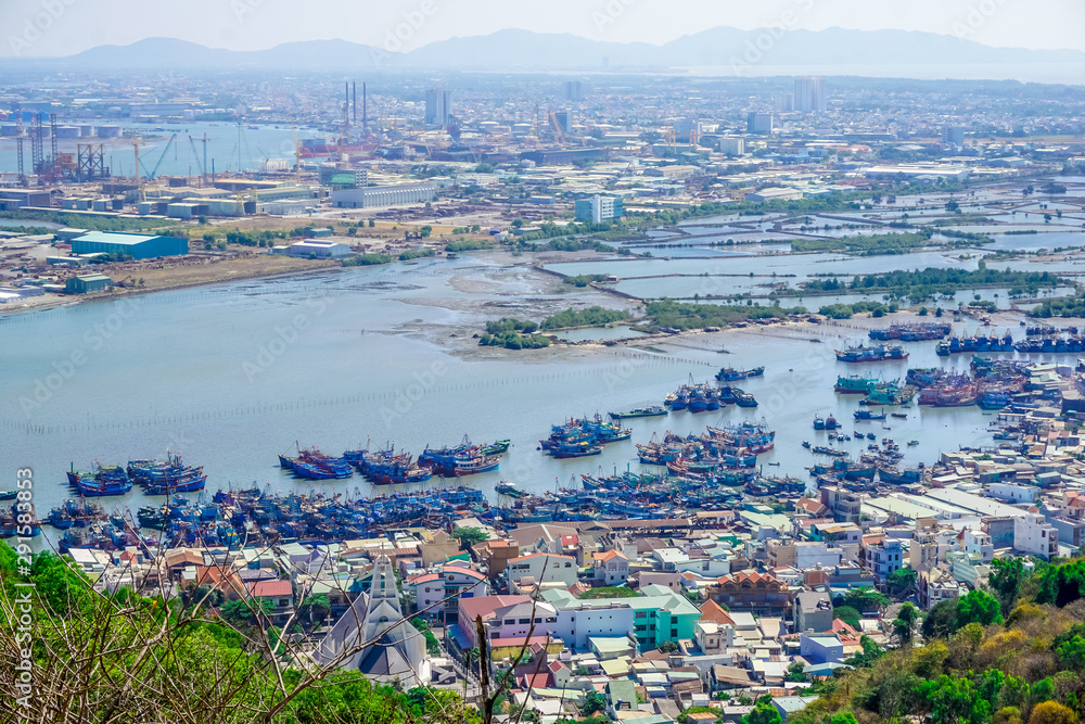 Panorama of the port of Vung Tau in Vietnam
