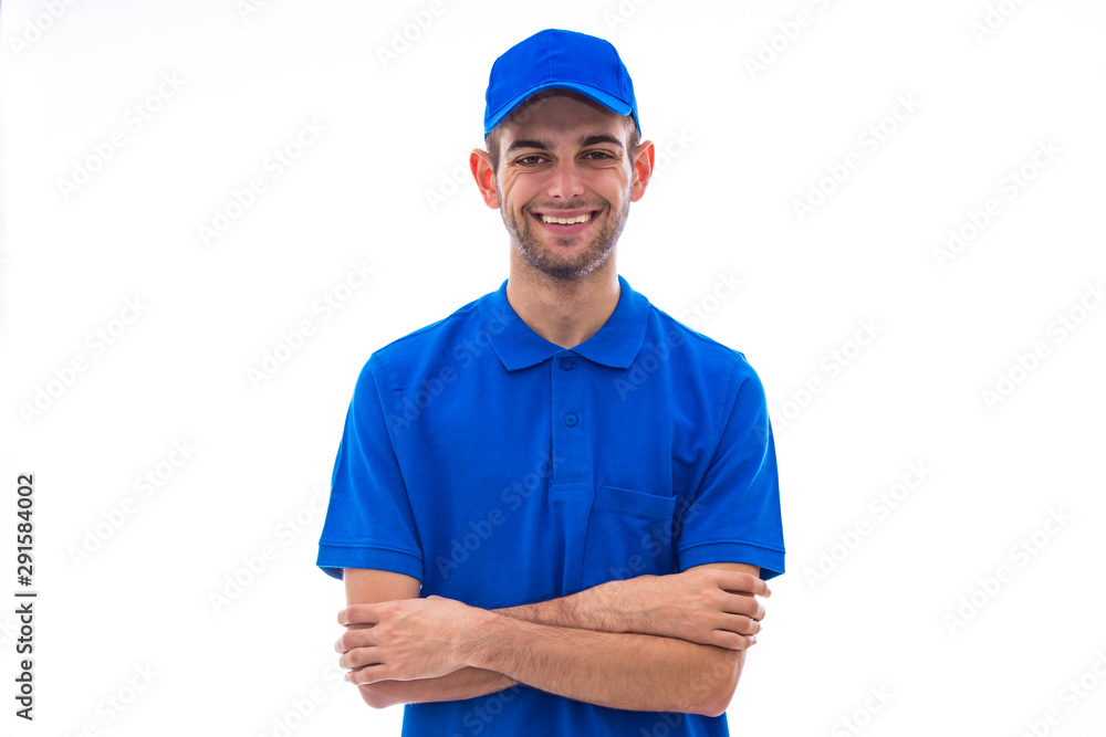 portrait of young man with cap and shirt