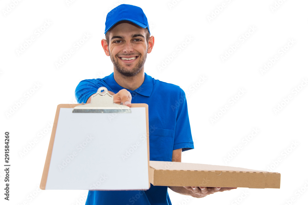 pizza delivery man isolated on white background pizza delivery man isolated on white background