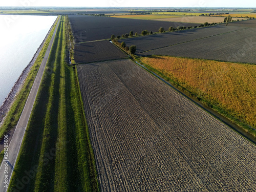 aerial view on cultivated fields photo