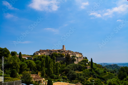 view of the medieval village of Saint Paul de Vence in Provence  Cote d Azur  france