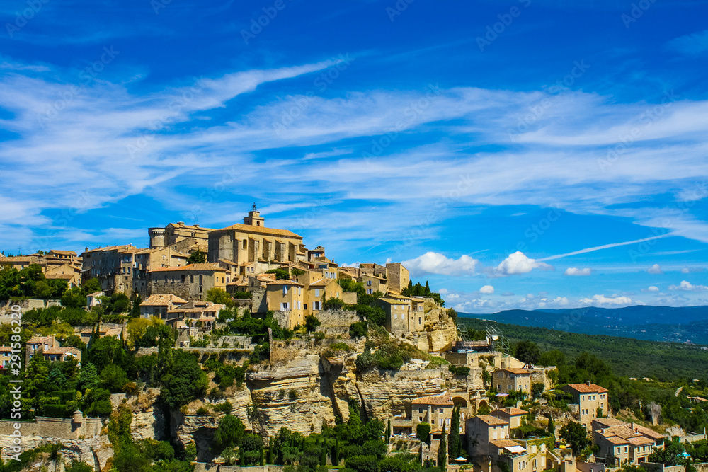 panoramic view of the medieval city of Gordes in French provence