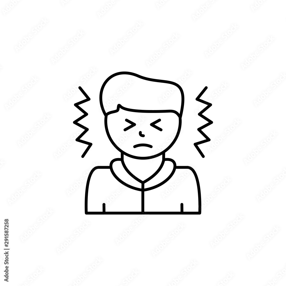 Headache, disease. Vector icon. On white background Headache, disease. Vector icon. On white background