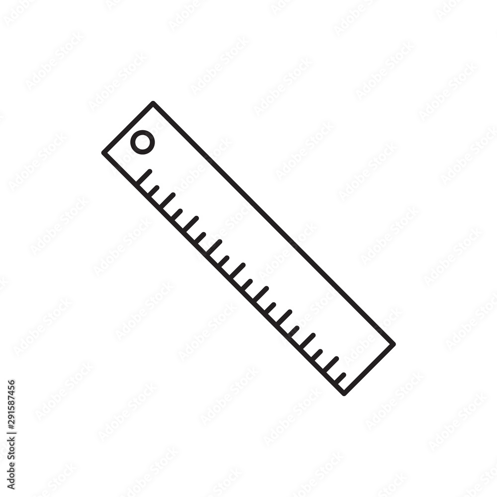 The ruler icon. Ruler symbol. Flat. Vector illustration