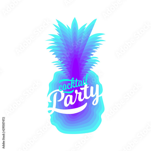 Paper carve cut art with pineapple