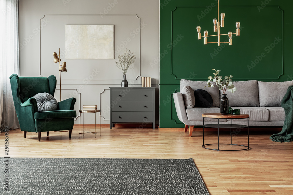 Emerald Green Living Room Chairs | Baci Living Room