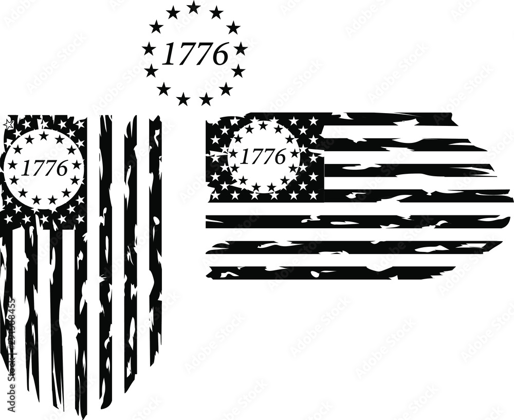 Betsy Ross 1776 13 Stars Distressed US Flag Only Commercial Use Stock 