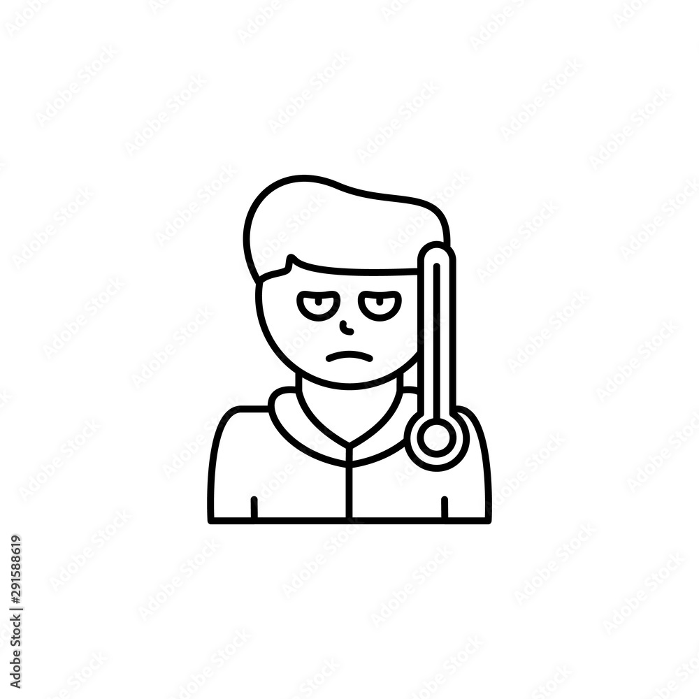 Temperature, disease. Vector icon. On white background