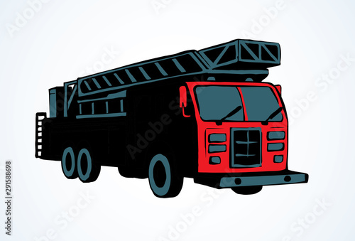Fire truck. Vector drawing