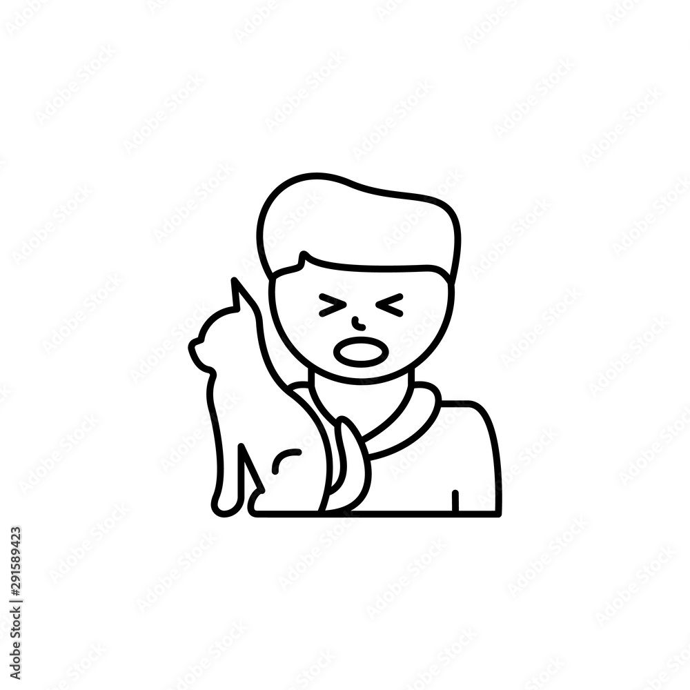 Allergy, cat, disease. Vector icon. On white background Allergy, cat, disease. Vector icon. On white background