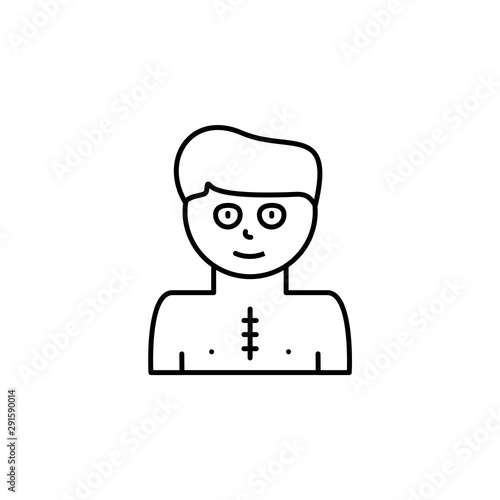 Heart operation, disease. Vector icon. On white background