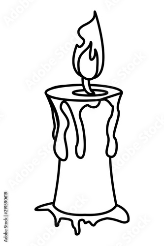paraffin candle halloween isolated icon