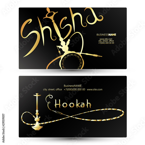 Gold hookah for smoking and relaxation business card