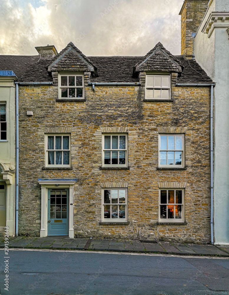 Costwolds stone home in small English village, Gloucestershire UK