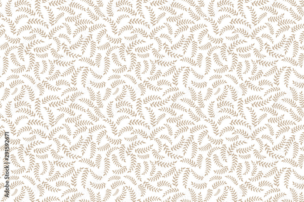 Elegant pattern leaf seamless. Beige wreath leaves textile print. Vector illustration Elegant pattern leaf seamless. Beige wreath leaves textile print. Vector illustration