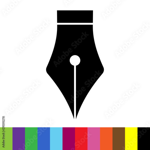 black fountain pen icon with color palette