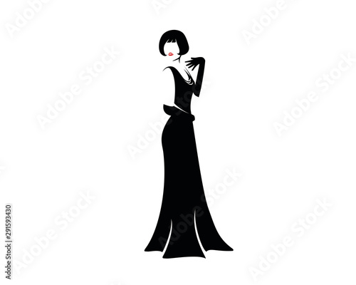 Vintage Style Lady Fashion Vector