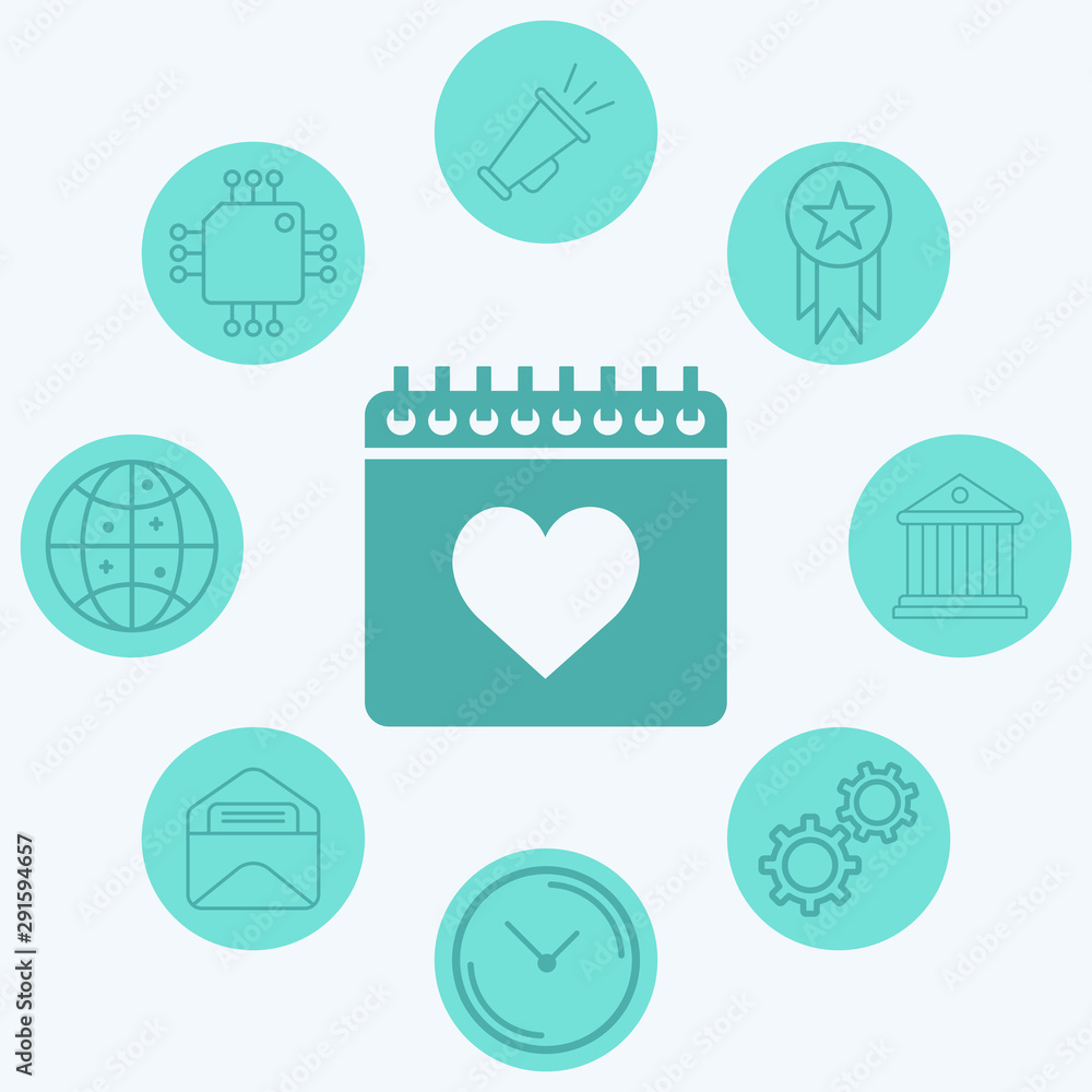 Fototapeta premium Calendar vector icon sign symbol