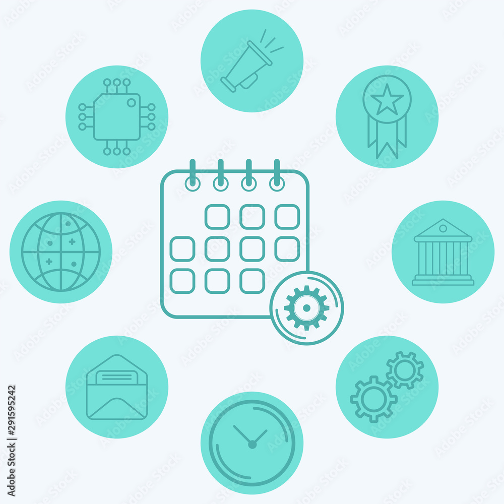 Fototapeta premium Calendar vector icon sign symbol